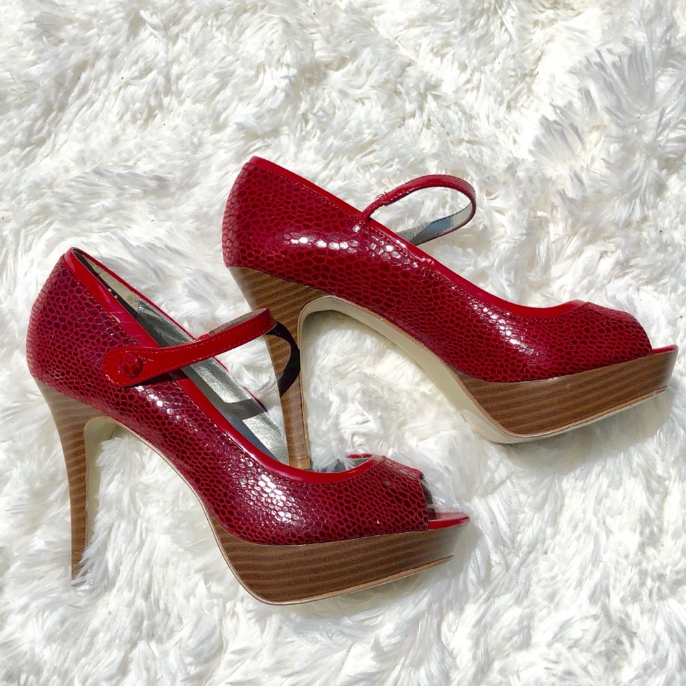 Style & Co Red Maryjane Heels - Picture 3 of 6